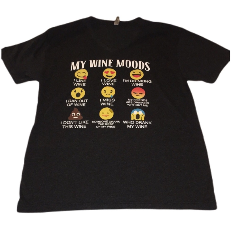 My Wine Moods, Funny T-Shirt, Size Medium. - Picture 2 of 8